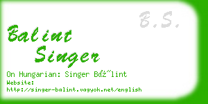 balint singer business card